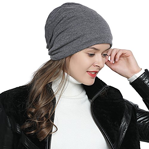 DonDon Atmungsaktive Mütze Beanie mit super flauschigem Innenfutter Feinstrick grau von DonDon