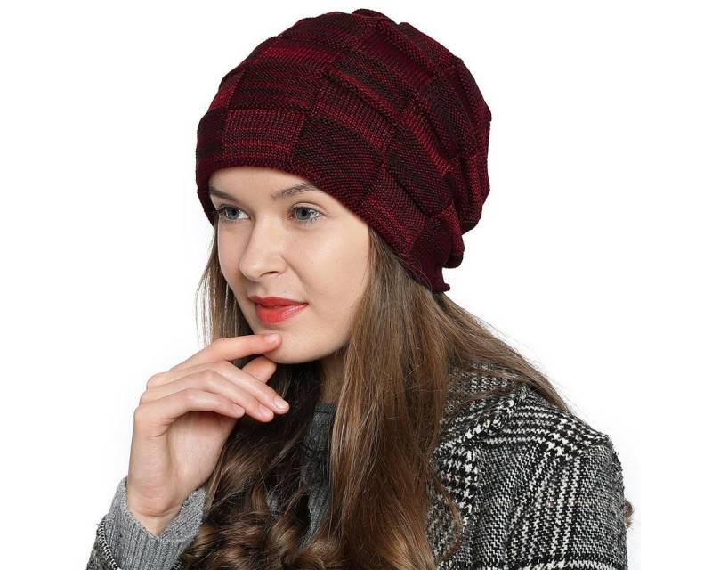 DonDon Beanie Damen warme Schlauchmütze Strickmütze (Packung, 1-St) Wintermütze, Beanie mit Flechtmuster und Teddyfleece von DonDon