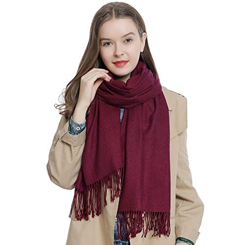 DonDon Schal Damen Winter Wollschal Winterschal warm weich 185 x 65 cm berry von DonDon