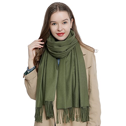 DonDon Schal Damen Winter Wollschal Winterschal warm weich 185 x 65 cm grün von DonDon