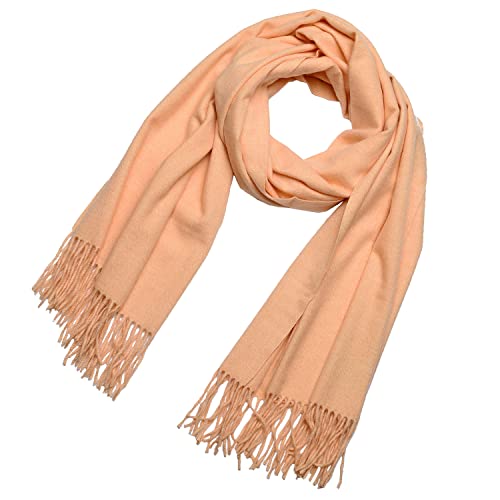 DonDon Schal Damen Winter Wollschal Winterschal groß und flauschig 200 x 70 cm - Apricot von DonDon