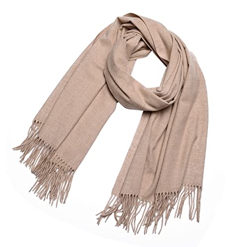 DonDon Schal Damen Winter Wollschal Winterschal groß und flauschig 200 x 70 cm - Beige von DonDon