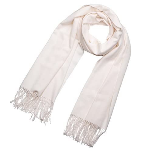 DonDon Schal Damen Winter Wollschal Winterschal groß und flauschig 200 x 70 cm - Creme von DonDon