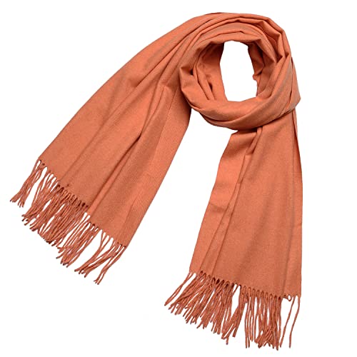 DonDon Schal Damen Winter Wollschal Winterschal groß und flauschig 200 x 70 cm - Orange von DonDon