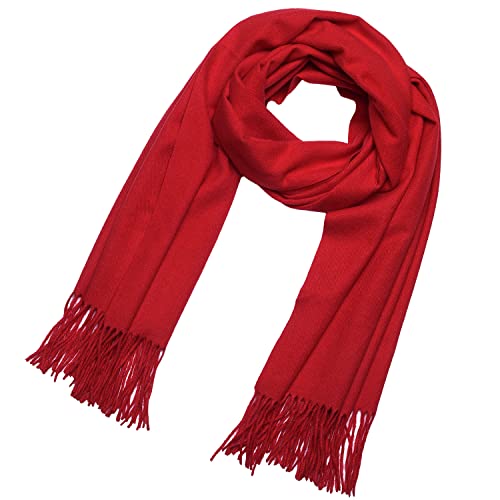 DonDon Schal Damen Winter Wollschal Winterschal groß und flauschig 200 x 70 cm - Rot von DonDon