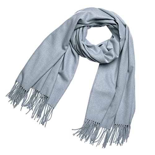 DonDon Schal Damen Winter Wollschal Winterschal groß und flauschig 200 x 70 cm - Taubenblau von DonDon