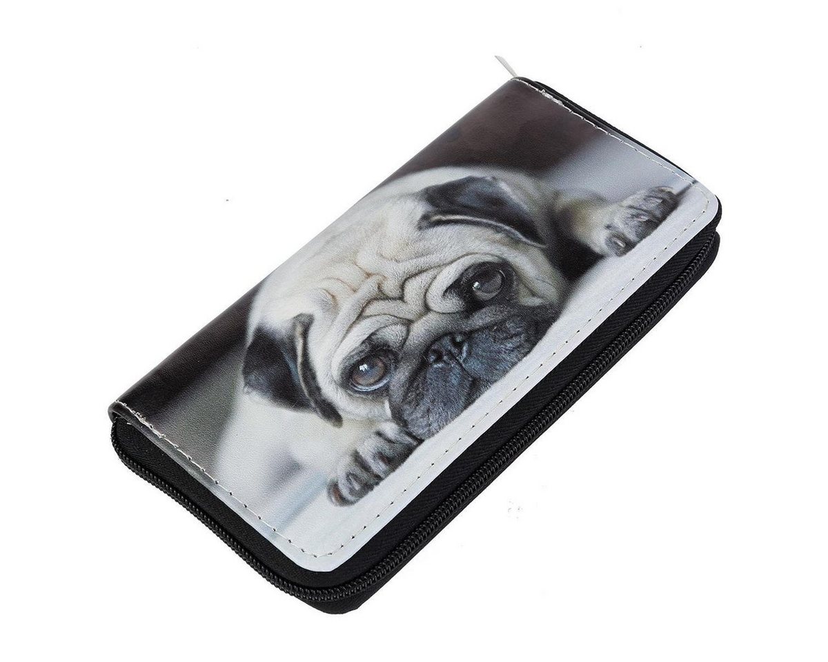 DonDon Geldbörse Geldbeutel Portemonnaie Muster Katze Hund (1-tlg), Geldbörse für Damen und Mädchen, verschiedene Motive, mit Reißverschluss von DonDon