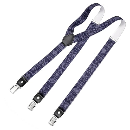 DonDon Hosenträger Herren Boho schmal 2,5 cm - Extra starke Clips für Anzug - Hosenträger Herren extra stark - Ideal für Männer oder Damen Rockabilly Suspenders von DonDon