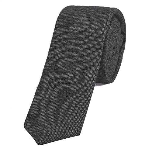 DonDon Herren Krawatte 6 cm Baumwolle basaltgrau von DonDon