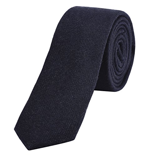 DonDon Herren Krawatte 6 cm Baumwolle dunkelblau-navy von DonDon
