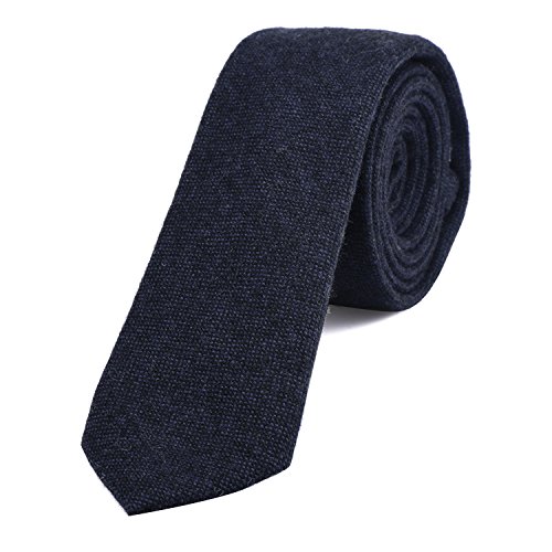 DonDon Herren Krawatte 6 cm Baumwolle nachtblau von DonDon