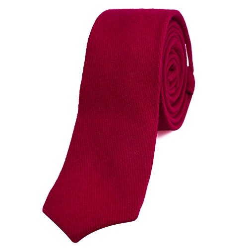 DonDon Herren Krawatte 6 cm Baumwolle rot von DonDon