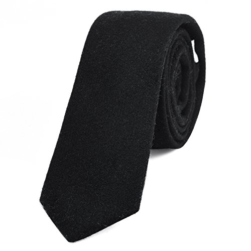 DonDon Herren Krawatte 6 cm Baumwolle schwarz von DonDon