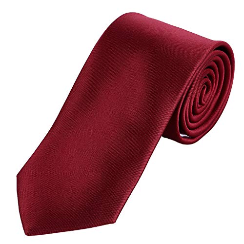 DonDon Herren Krawatte 7 cm klassische handgefertigte Business Krawatte Dunkelrot für Büro oder festliche Veranstaltungen von DonDon