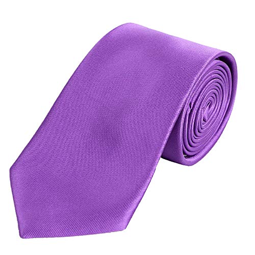 DonDon Herren Krawatte 7 cm klassische handgefertigte Business Krawatte Flieder Violett für Büro oder festliche Veranstaltungen von DonDon