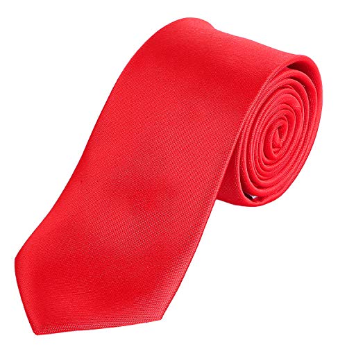DonDon Herren Krawatte 7 cm klassische handgefertigte Business Krawatte Rot für Büro oder festliche Veranstaltungen von DonDon