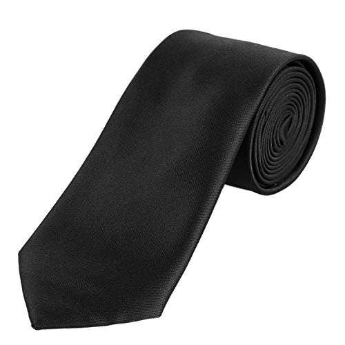 DonDon Herren Krawatte 7 cm klassische handgefertigte Business Krawatte Schwarz für Büro oder festliche Veranstaltungen von DonDon