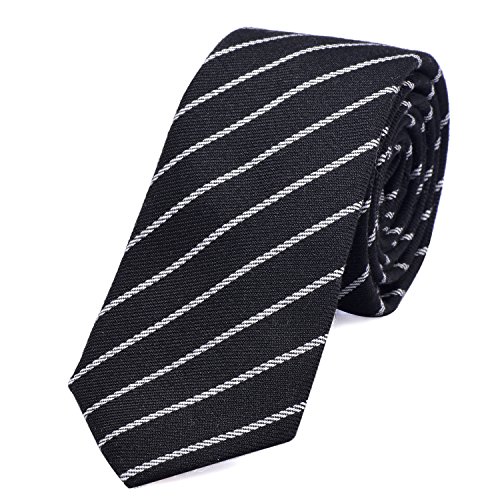 DonDon Herren Krawatte gestreift 6 cm schwarz von DonDon