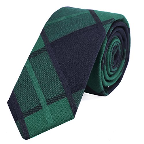 DonDon Herren Krawatte kariert 6 cm grün-blau von DonDon