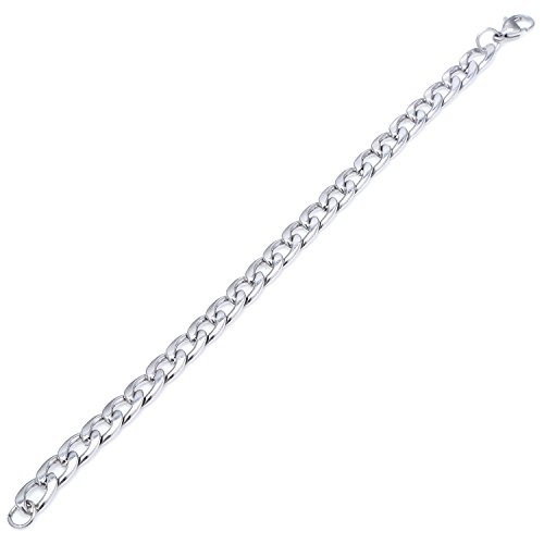 DonDon Herren Panzerketten Armband Edelstahl Silber Länge 22 cm - Breite 0,9 cm DonDon Herren Panzerketten Armband Edelstahl Silber Länge 22 cm - Breite 0,9 cm von DonDon