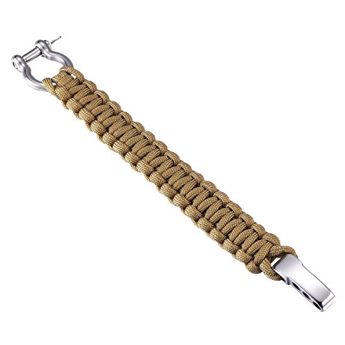 DonDon Herren Survivalarmband Paracord Outdoor Armband geflochten beige von DonDon