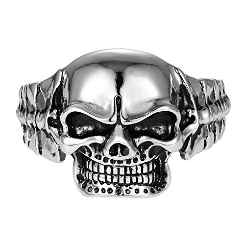 DonDon Herren Totenkopf Armreif Armband aus Edelstahl von DonDon