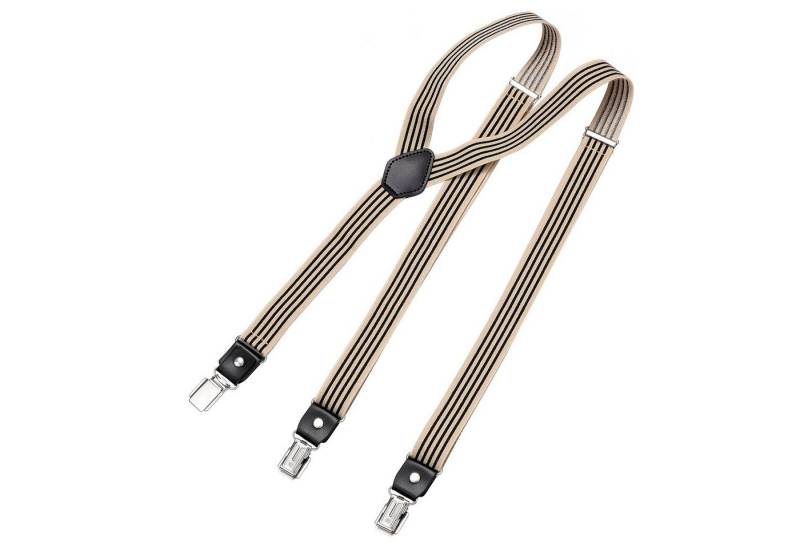DonDon Hosenträger DonDon® Herren Hosenträger schmal 2,5 cm 3 Clips in Y-Form elastisch (1-St) Y-Form, verstellbar mit Clipverschluß, elastisch, schmal 2.5 cm von DonDon