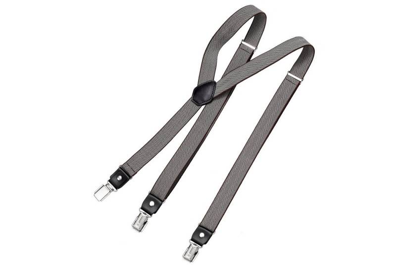 DonDon Hosenträger DonDon® Herren Hosenträger schmal 2,5 cm 3 Clips in Y-Form elastisch (1-St) Y-Form, verstellbar mit Clipverschluß, elastisch, schmal 2.5 cm von DonDon