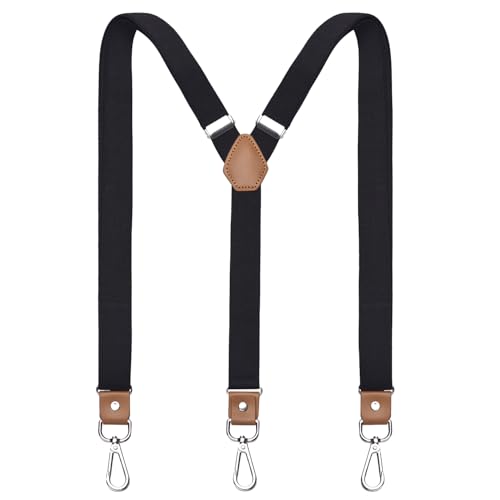 DonDon Hosenträger Herren extra stark - Hosenträger schwarz für Arbeitshosen und Anzug mit starken Clips lang schmal oder Riemen für Herren breit in Y-Form oder X-Form DonDon Hosenträger Herren extra stark - Hosenträger schwarz für Arbeitshosen und Anzug mit starken Clips lang schmal oder Riemen für Herren breit in Y-Form oder X-Form von DonDon