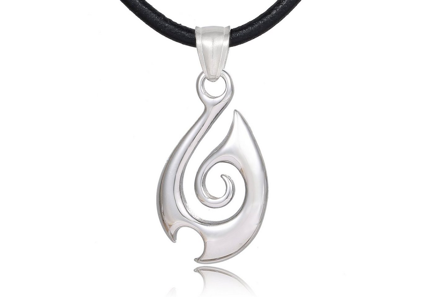 DonDon Kette mit Anhänger Lederkette Halskette 50 cm (1-tlg), Herren-Halskette mit Lederband, maskuline Anhänger, im Samtbeutel von DonDon