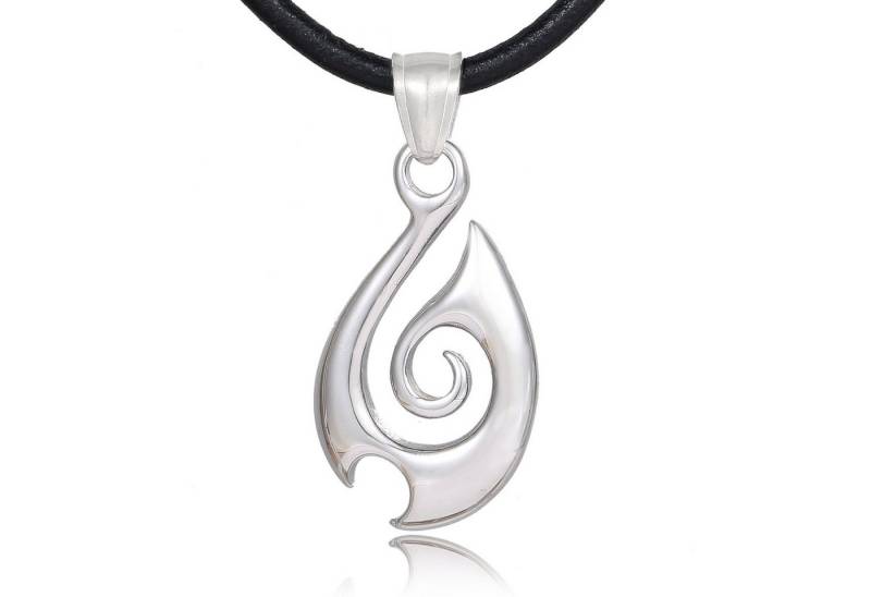 DonDon Kette mit Anhänger Lederkette Halskette 50 cm (1-tlg), Herren-Halskette mit Lederband, maskuline Anhänger, im Samtbeutel von DonDon