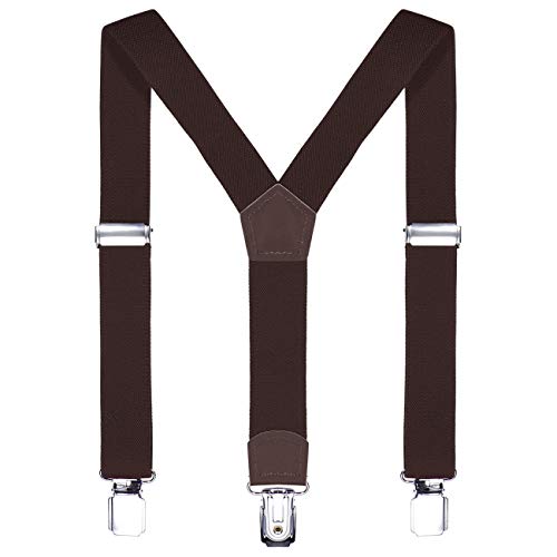 DonDon Kinder Hosenträger 2 cm schmal längenverstellbar für eine Körpergröße von 80 cm bis 110 cm bzw. 1-5 Jahre Braun von DonDon