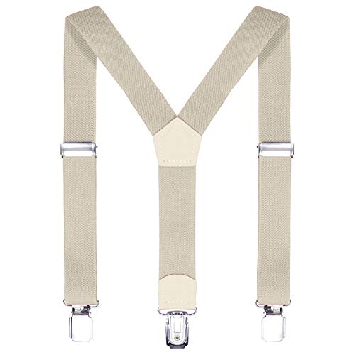 DonDon Kinder Hosenträger beige 2 cm schmal längenverstellbar für eine Körpergröße von 80 cm bis 110 cm bzw. 1-5 Jahre von DonDon