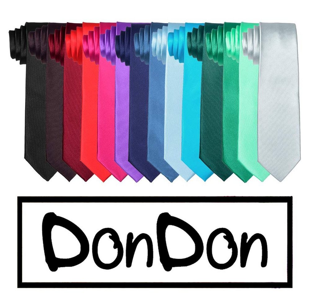 DonDon Krawatte Krawatte 7 cm breit (Packung, 1-St., 1x Krawatte) zeitlos klassischer Schnitt, Seidenlook, für Büro oder festliche Veranstaltungen von DonDon