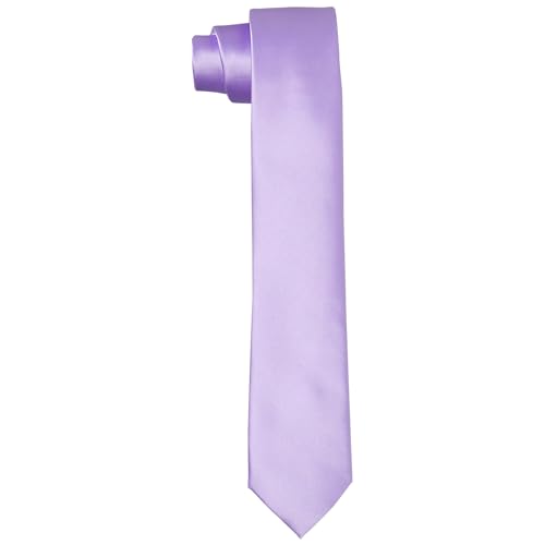 DonDon Krawatten für Herren handgefertigt Seiden-Look 6 cm Krawatte Flieder von DonDon