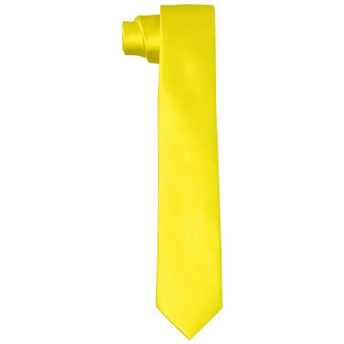 DonDon Krawatten für Herren handgefertigt Seiden-Look 6 cm Krawatte Gelb von DonDon