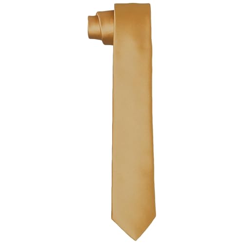 DonDon Krawatten für Herren handgefertigt Seiden-Look 6 cm Krawatte Gold von DonDon