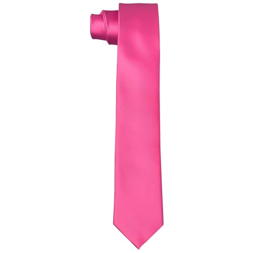 DonDon Krawatten für Herren handgefertigt Seiden-Look 6 cm Krawatte Magenta von DonDon