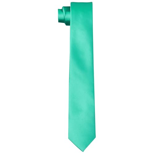 DonDon Krawatten für Herren handgefertigt Seiden-Look 6 cm Krawatte Mint von DonDon