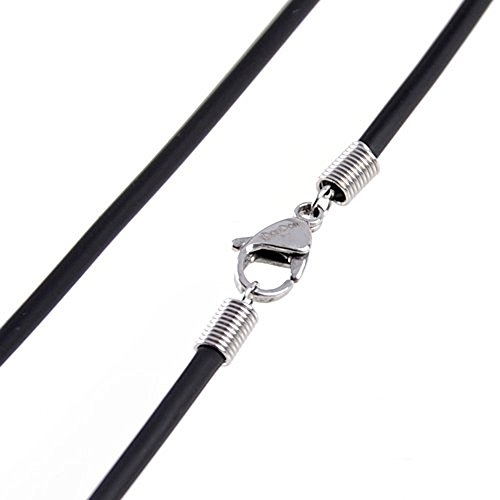 DonDon Leder Halskette mit Edelstahl Karabiner Verschluss Länge 50 cm - Dicke 3 mm von DonDon
