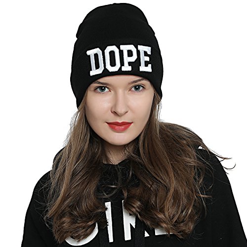 DonDon Mütze Damen Beanie Statement Wintermütze DOPE 2 von DonDon