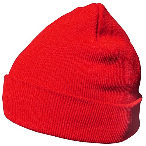 DonDon Mütze Herren Mütze Damen Wintermütze Beanie klassisches Design rot von DonDon