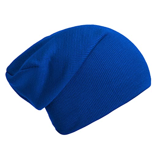 DonDon Mütze Herren Mütze Damen Wintermütze Slouch Beanie - Blau von DonDon