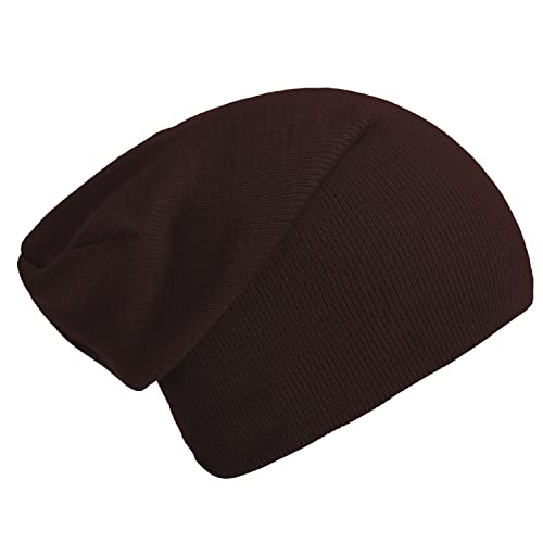 DonDon Mütze Herren Mütze Damen Wintermütze Slouch Beanie - Braun von DonDon