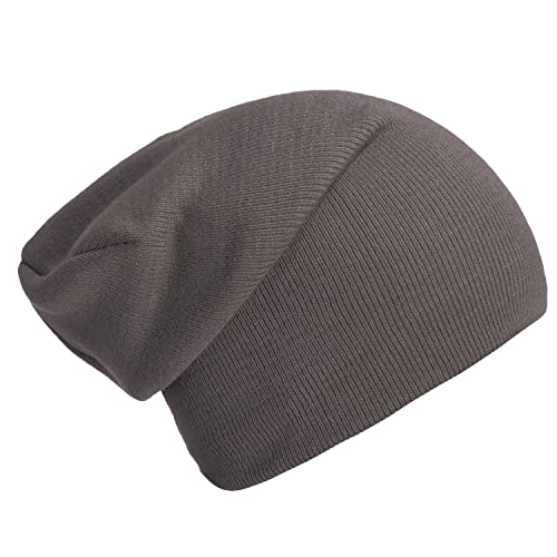 DonDon Mütze Herren Mütze Damen Wintermütze Slouch Beanie - Dunkelgrau von DonDon