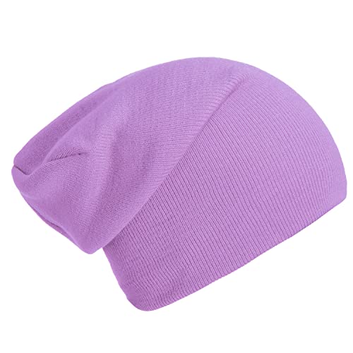 DonDon Mütze Herren Mütze Damen Wintermütze Slouch Beanie - Flieder von DonDon