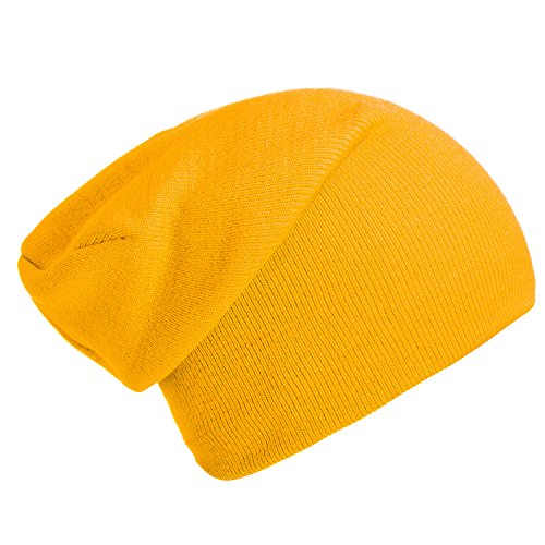 DonDon Mütze Herren Mütze Damen Wintermütze Slouch Beanie - Gelb von DonDon