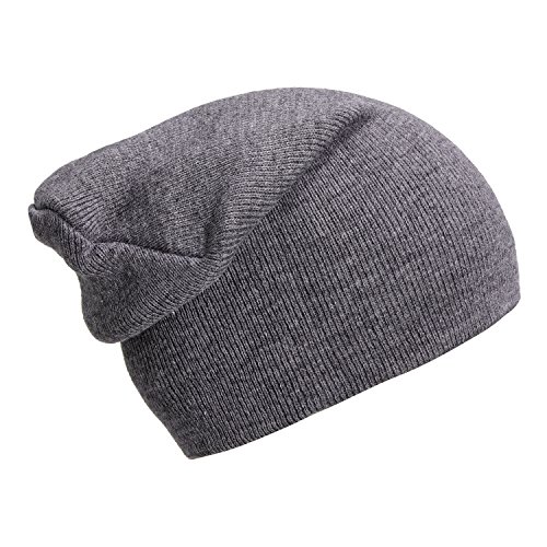 DonDon Mütze Herren Mütze Damen Wintermütze Slouch Beanie - Platingrau von DonDon