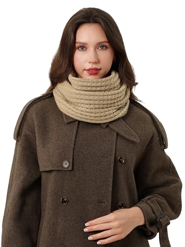DonDon Schal Damen Winter Winterschal Strickschal Loop Schal Schlauchschal - Beige von DonDon
