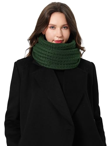 DonDon Schal Damen Winter Winterschal Strickschal Loop Schal Schlauchschal - Dunkelgrün von DonDon